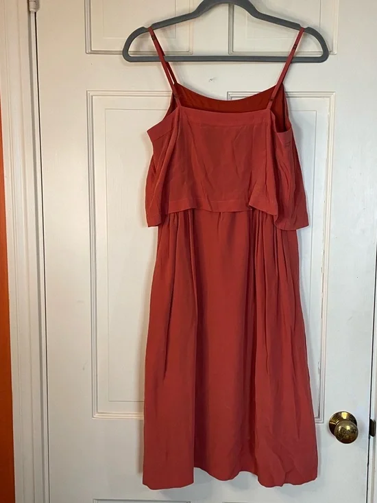 Madewell Size 0 Silk Overlay Cami Dress Burnt Copper Relaxed Minimalist - Picture 6 of 8